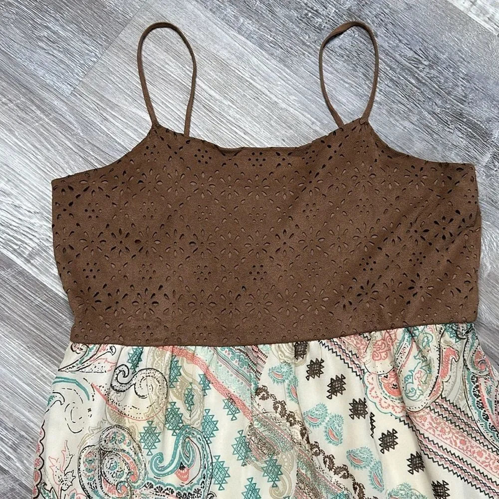 Hearts of Palm Girl Boho Paisley Dress | Girls Size 14 | Eyelet Bodice | WA-1591 - Picture 3 of 10